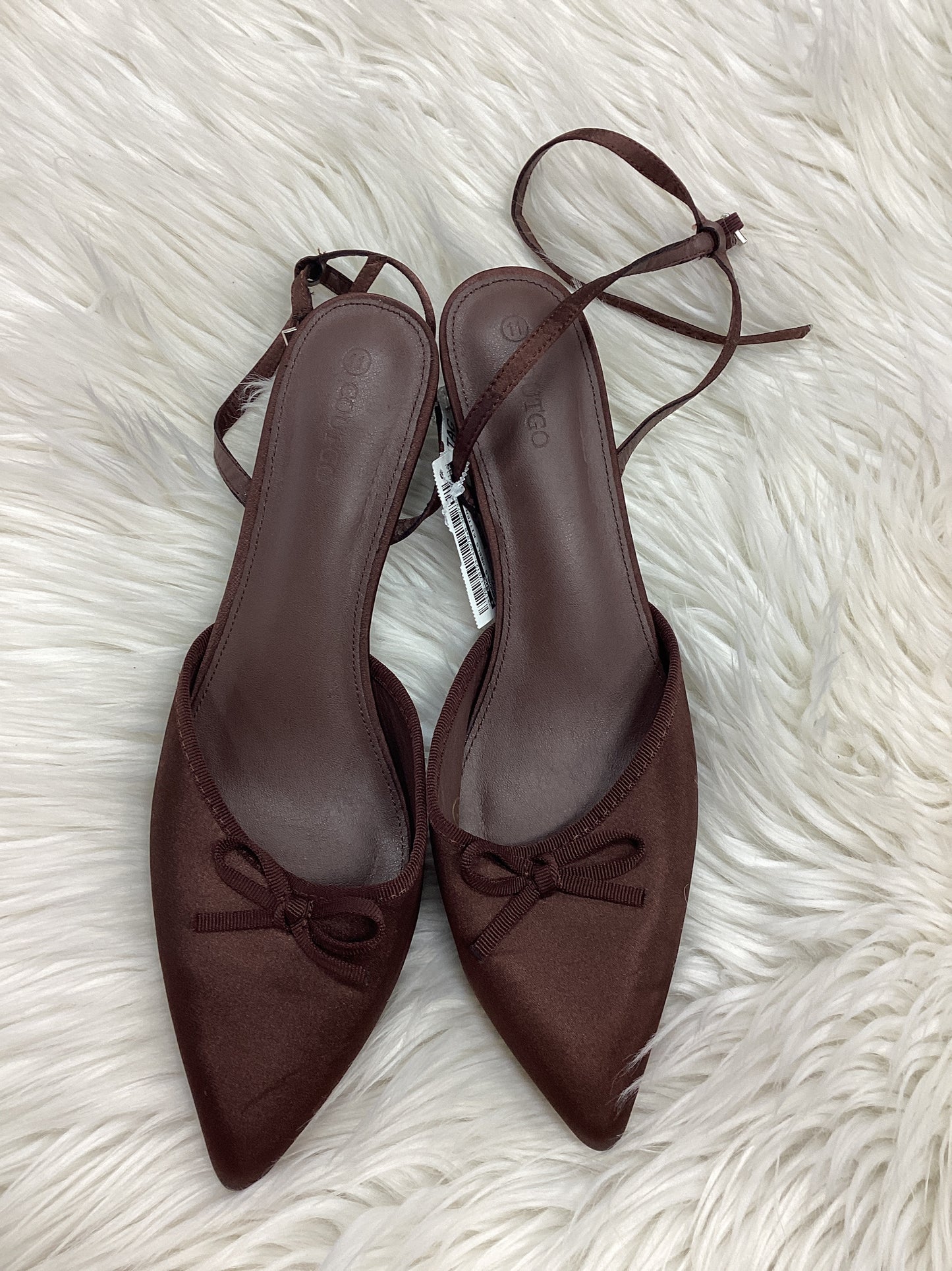 Sandals Heels Kitten By Cmc In Brown, Size:11
