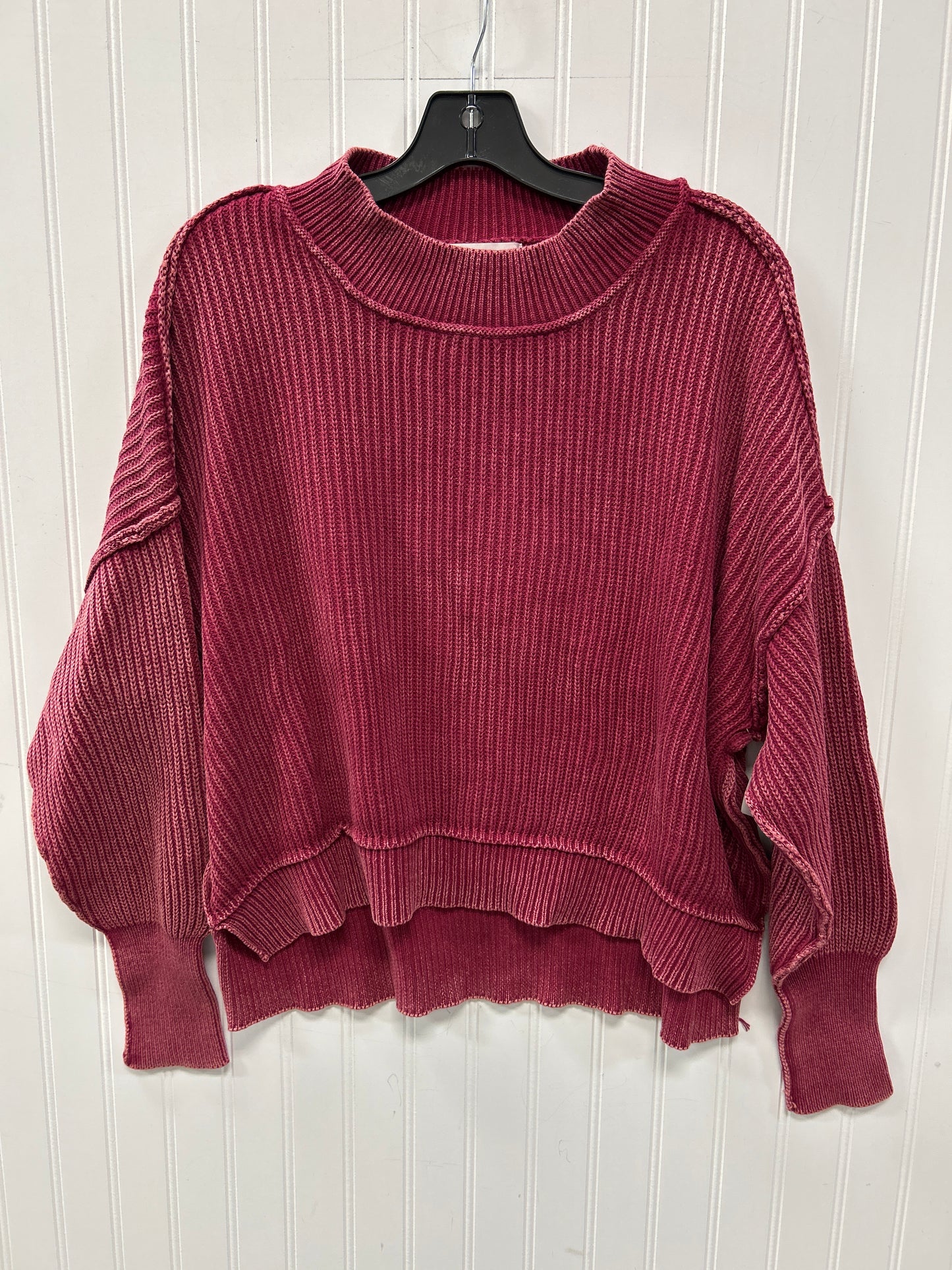 Sweater By Zenana In Red, Size:S