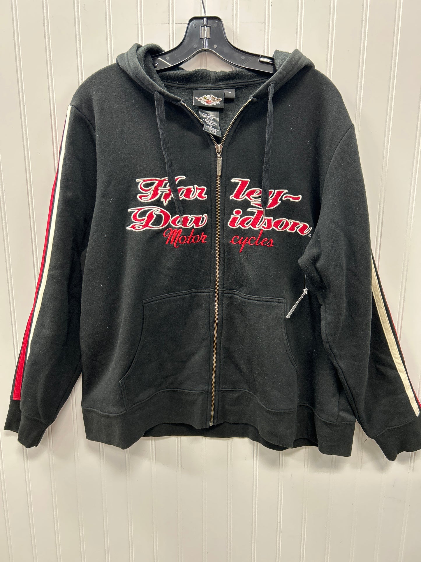 Sweatshirt Hoodie By Harley Davidson In Black, Size:1X