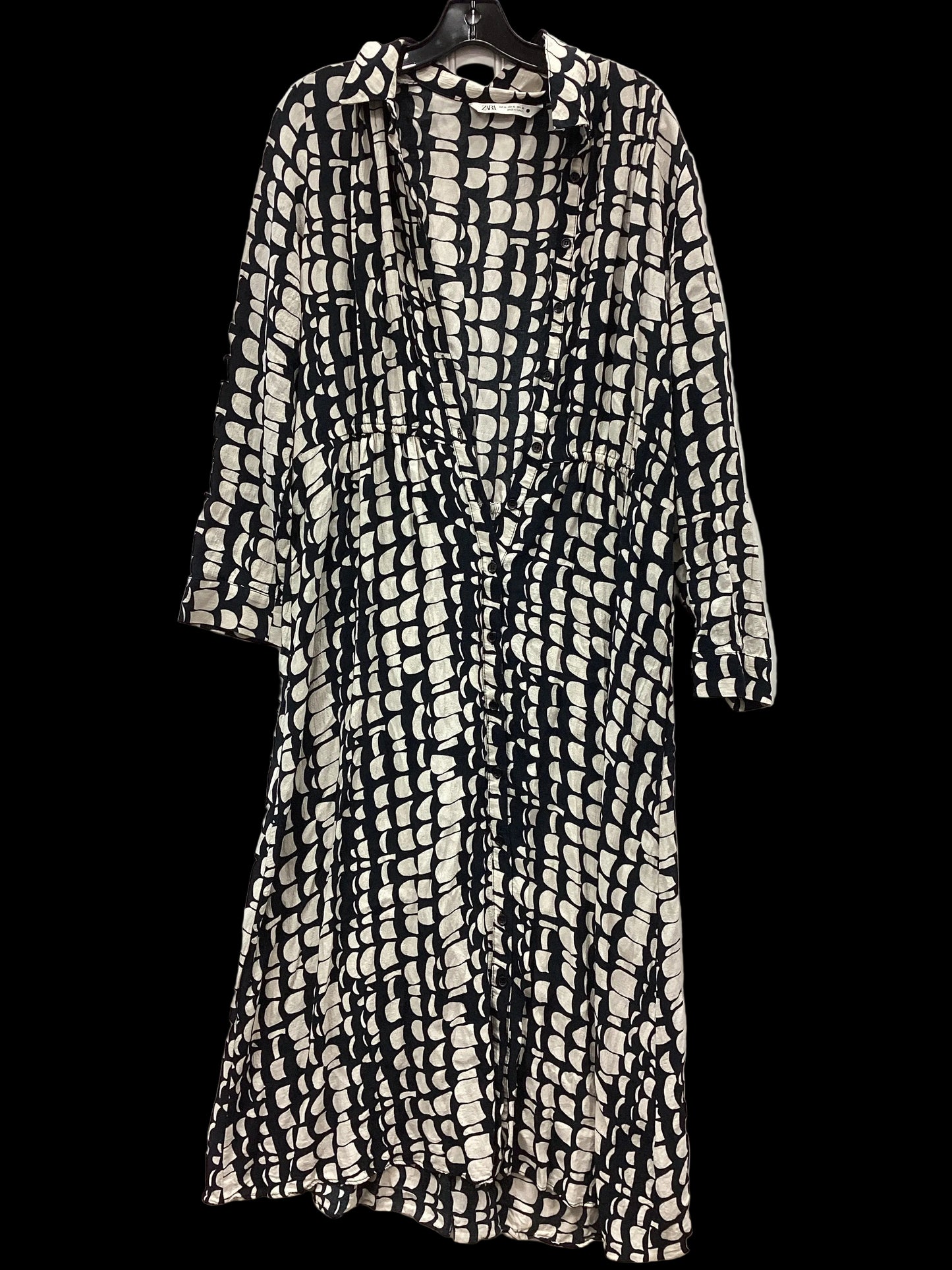 Dress Casual Maxi By Zara In Black & Cream, Size:Xl