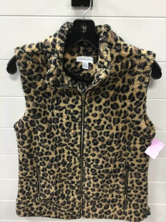 Vest Faux Fur & Sherpa By Calvin Klein In Animal Print, Size:S