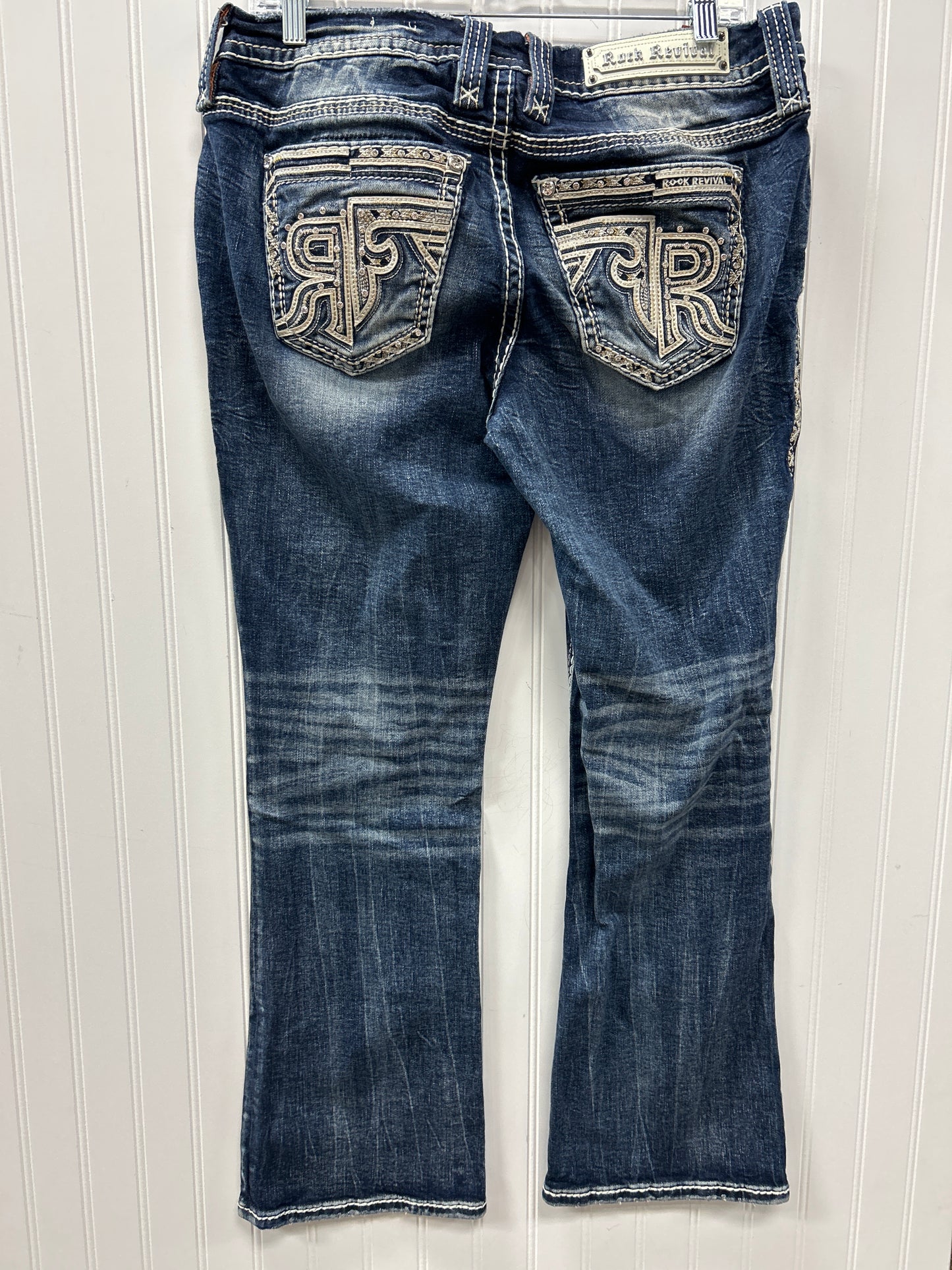 Jeans Boot Cut By Rock Revival In Blue Denim, Size:8