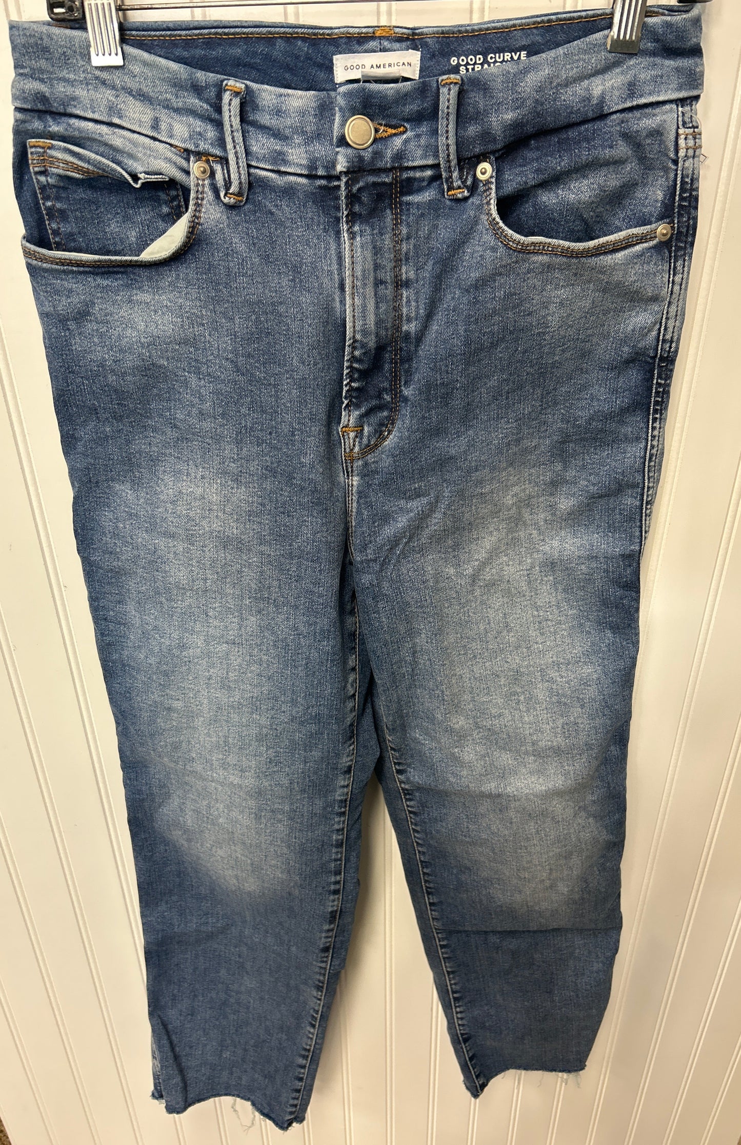 Jeans Straight By Good American In Blue Denim, Size:6