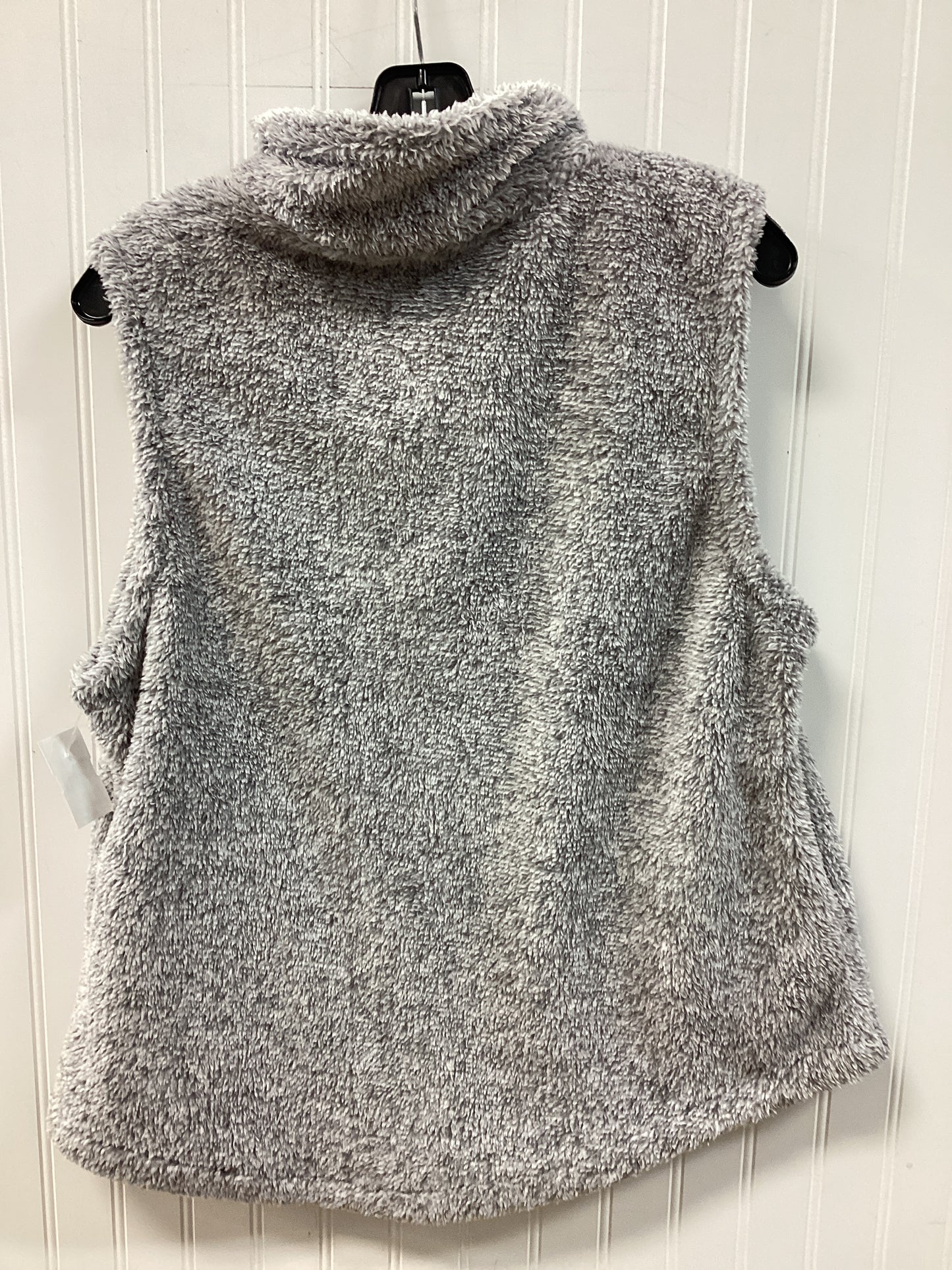 Vest Faux Fur & Sherpa By Jen & Co In Grey, Size:L