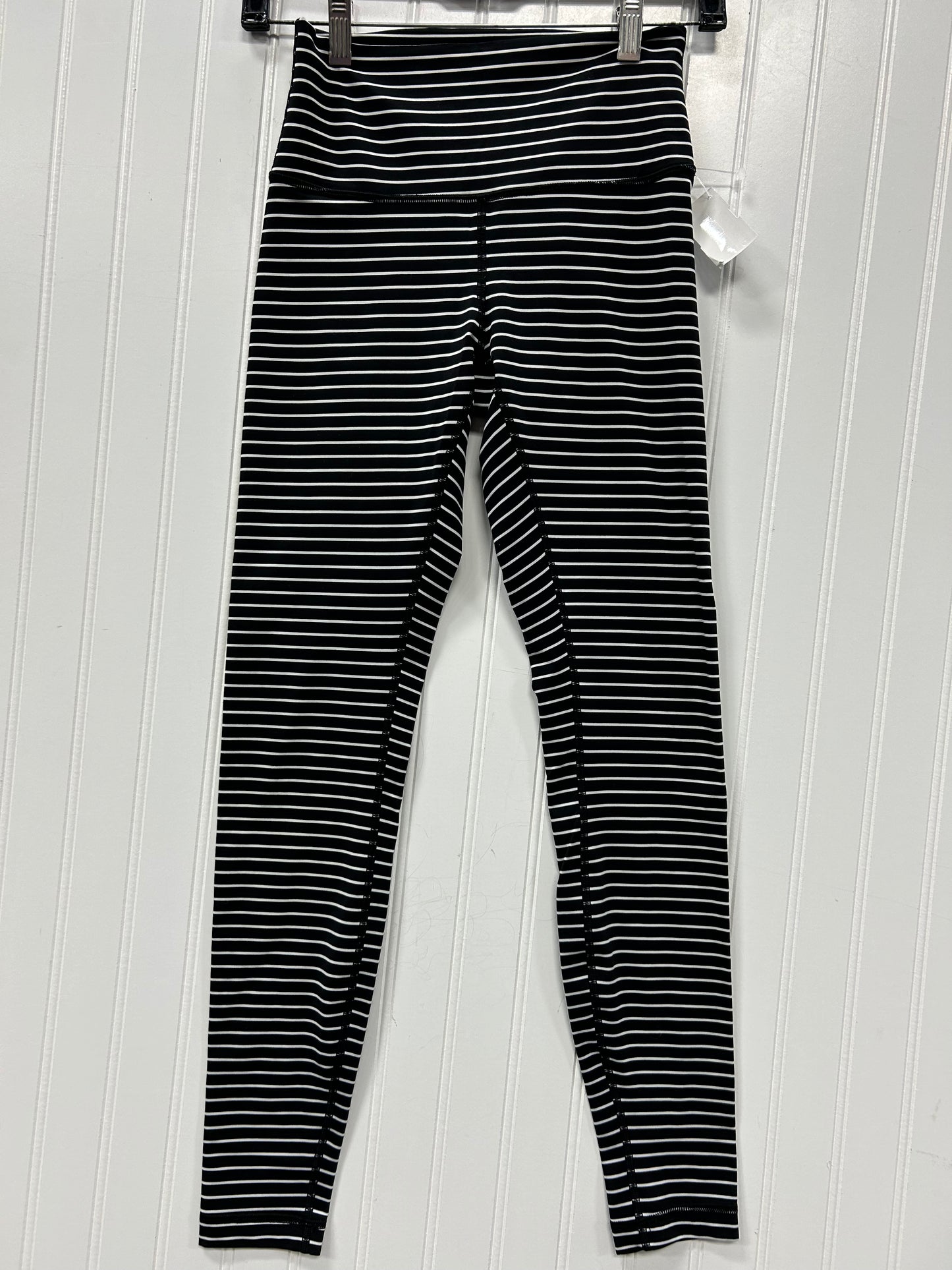 Athletic Leggings By Lululemon In Black & White, Size:6