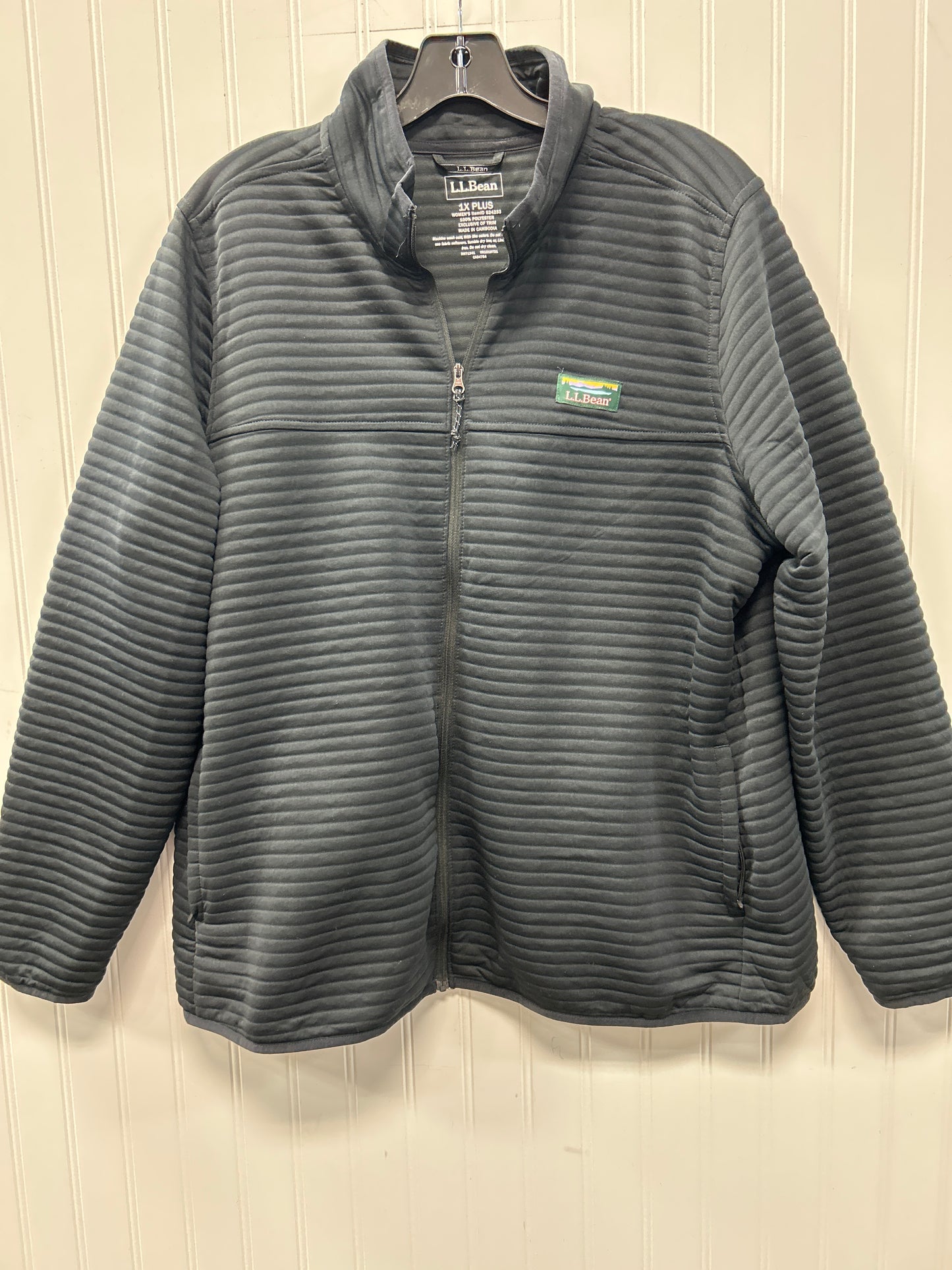 Athletic Jacket By L.L. Bean In Black, Size:1X