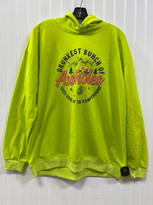 Sweatshirt Hoodie By Clothes Mentor In Green, Size:Xl