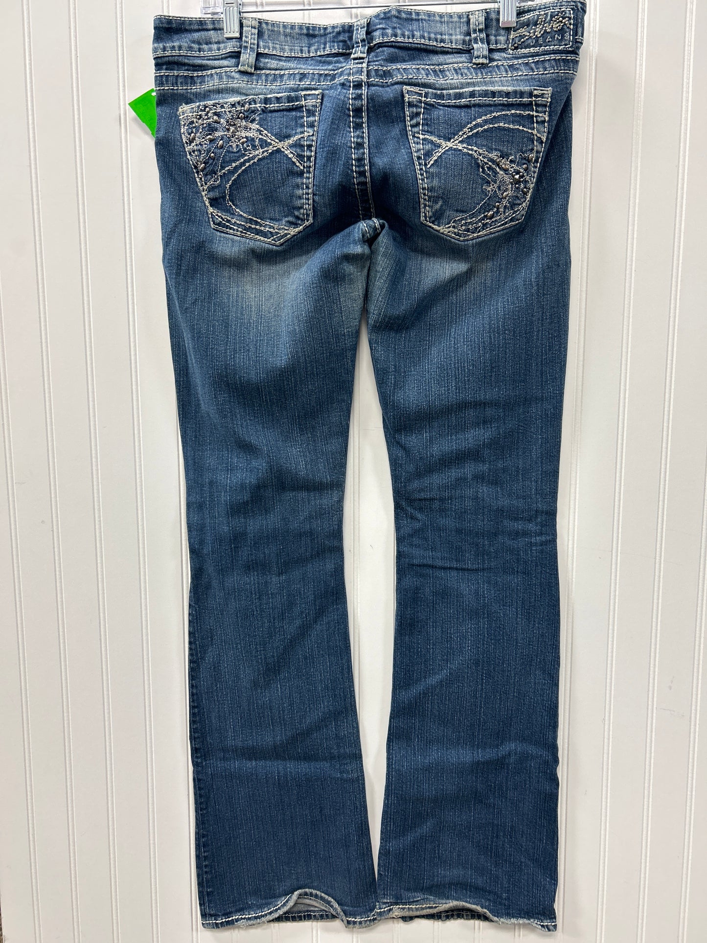 Jeans Boot Cut By Silver In Blue Denim, Size:12