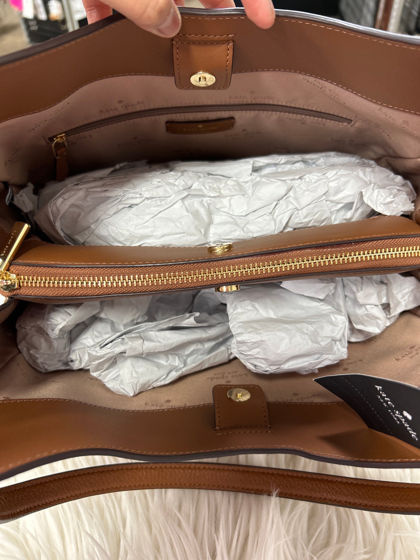 Handbag Designer By Kate Spade In Brown, Size:Large