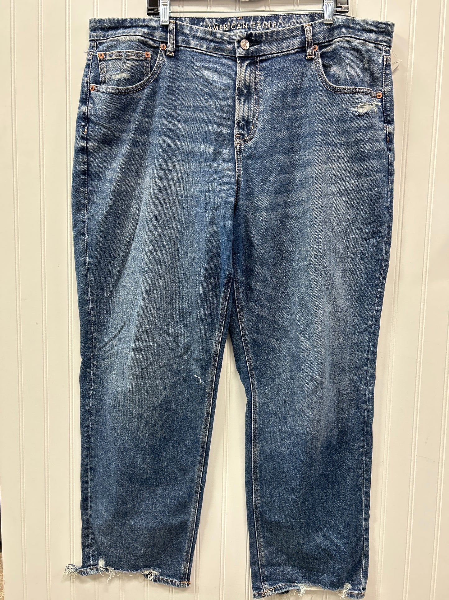 Jeans Wide Leg By American Eagle In Blue Denim, Size:20