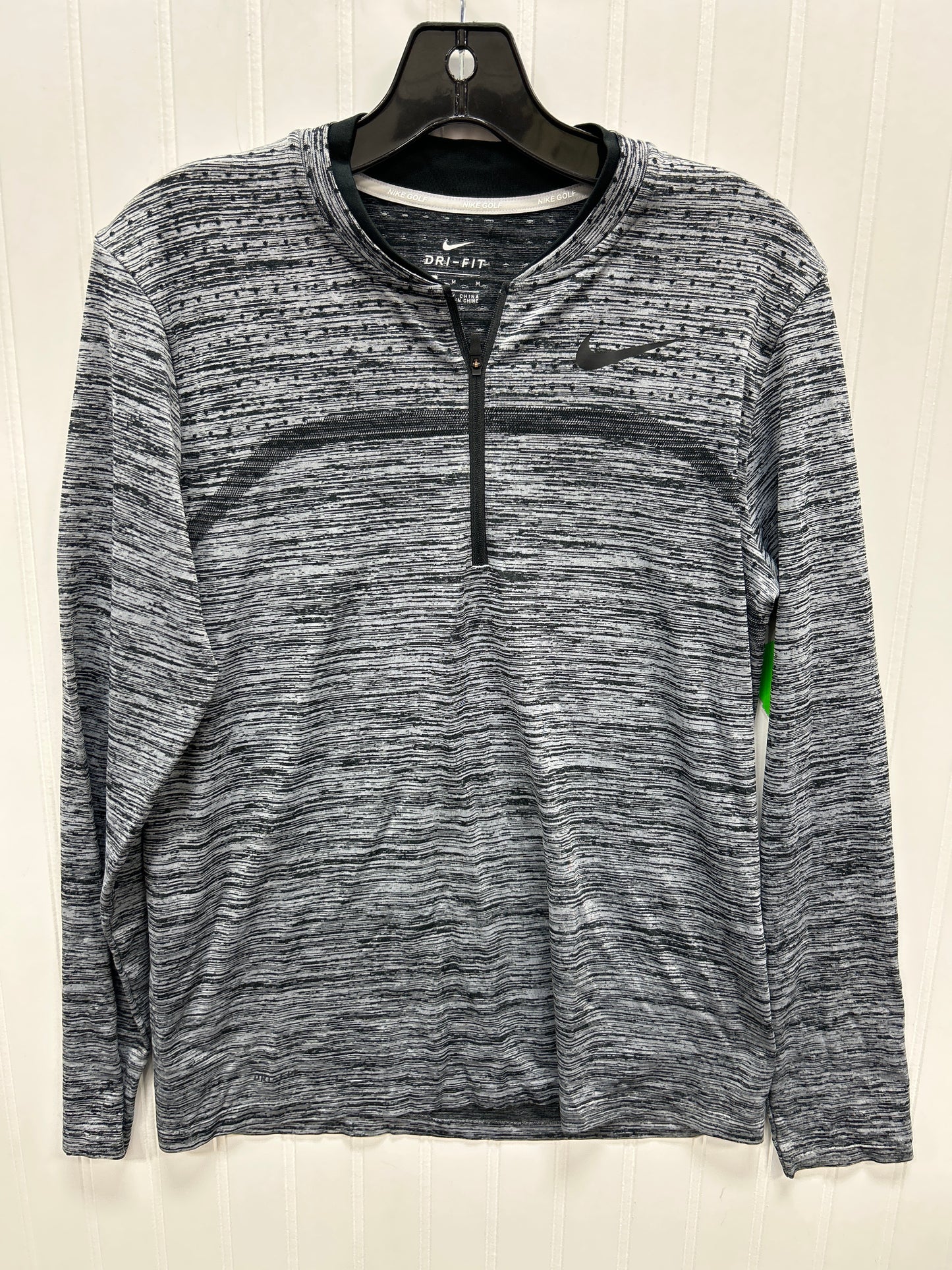 Athletic Top Ls Collar By Nike Apparel In Grey, Size:M