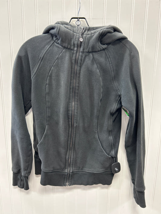 Athletic Jacket By Lululemon In Black, Size:8