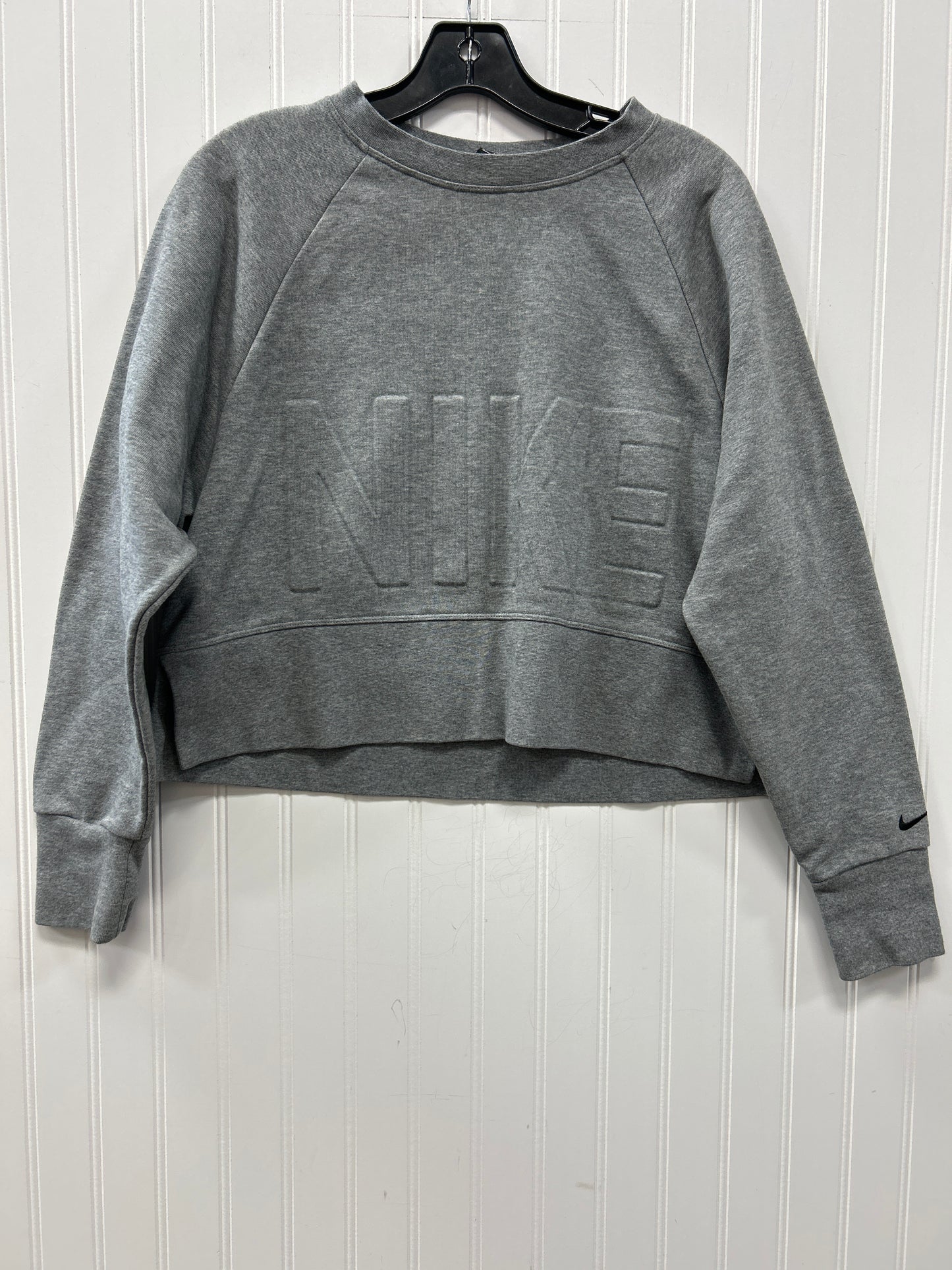 Athletic Top Ls Crewneck By Nike Apparel In Grey, Size:Xs