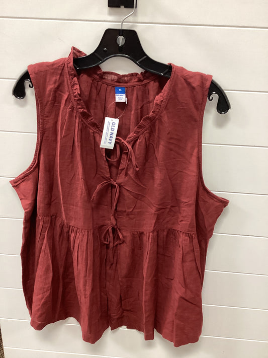 Top Sleeveless By Old Navy In Red, Size:XL