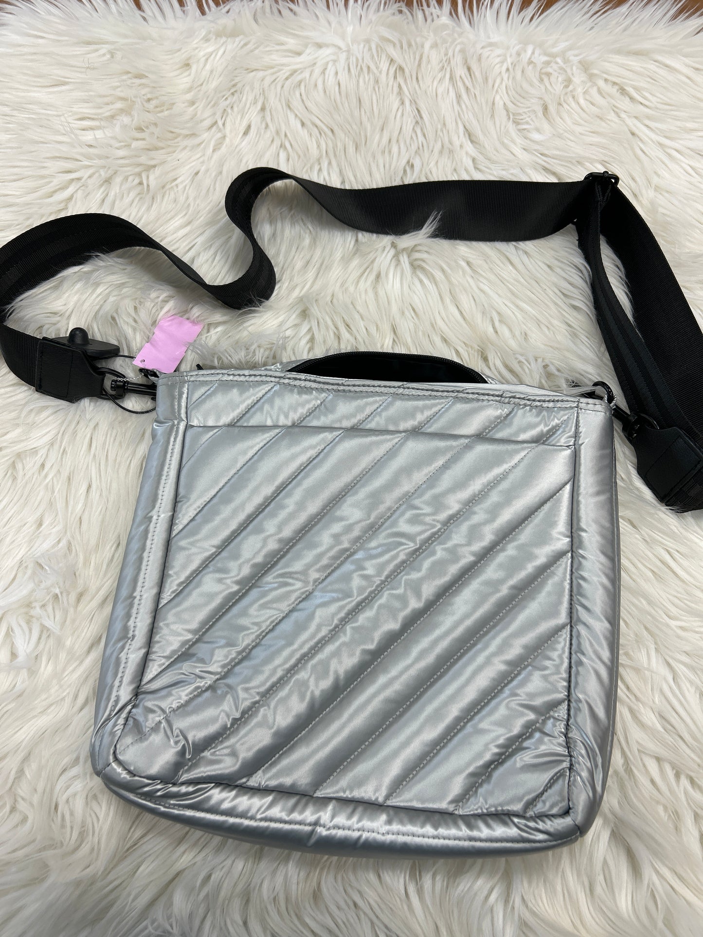 Crossbody By Think Royln In Silver, Size:Medium