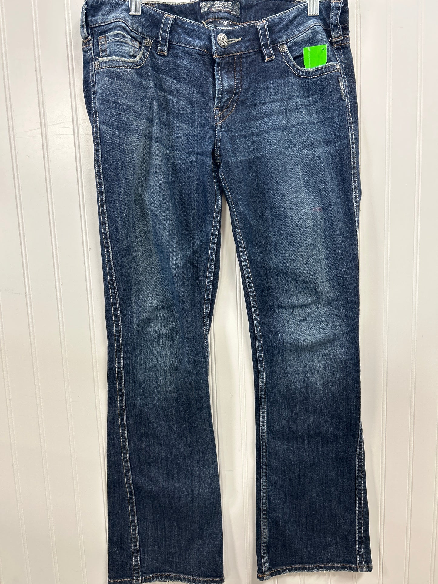 Jeans Boot Cut By Silver In Blue Denim, Size:8
