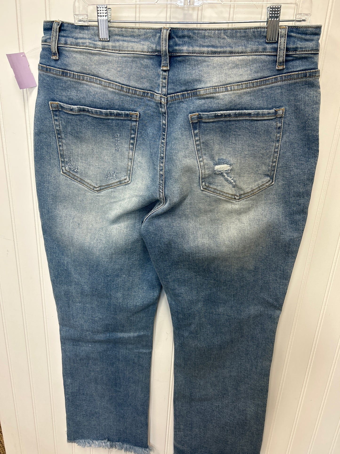 Jeans Straight By Zenana In Blue Denim, Size:14