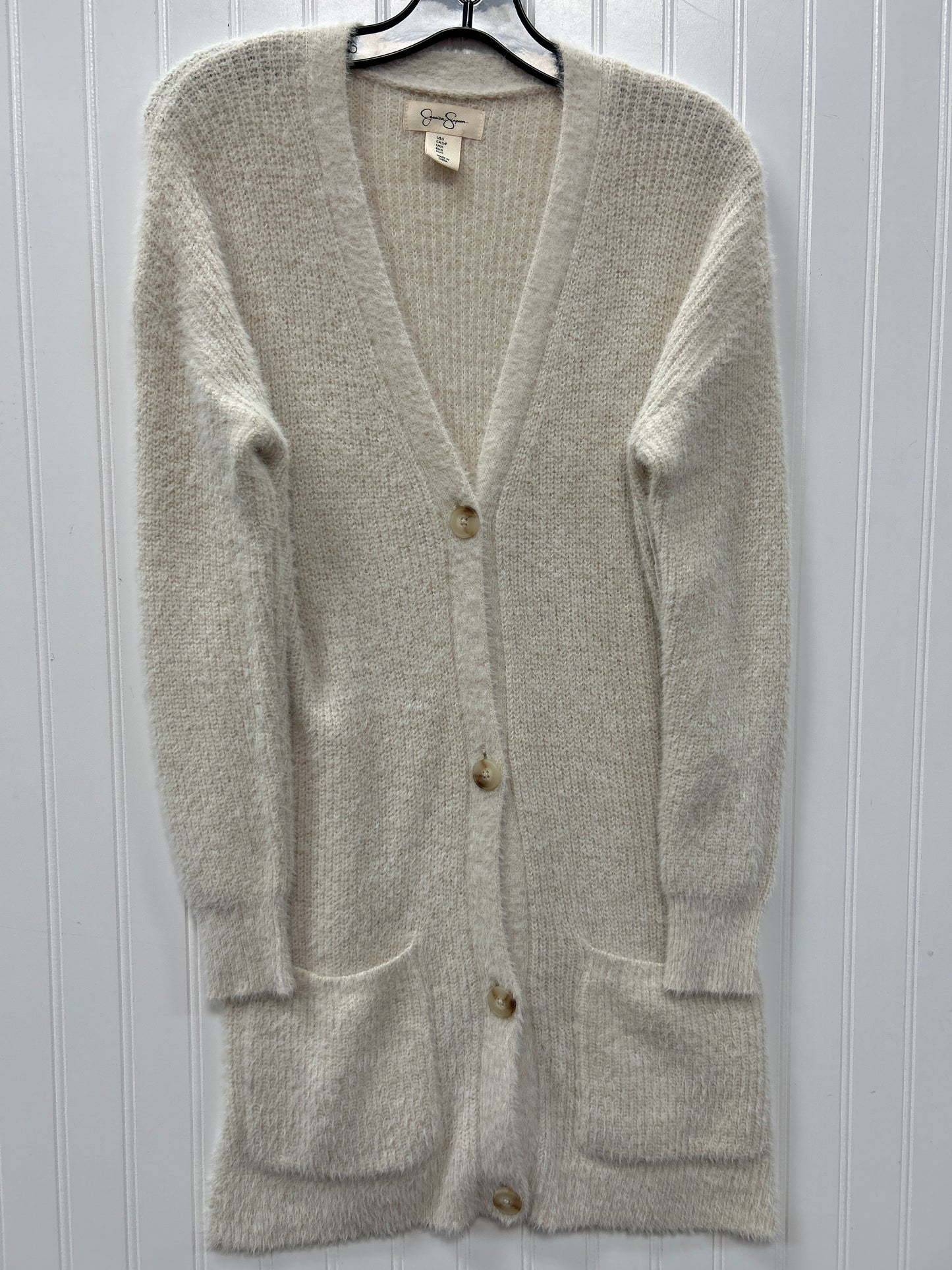 Sweater Cardigan By Jessica Simpson In Cream, Size:S