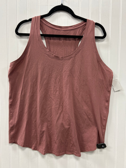 Athletic Tank Top By Lululemon In Pink, Size:10