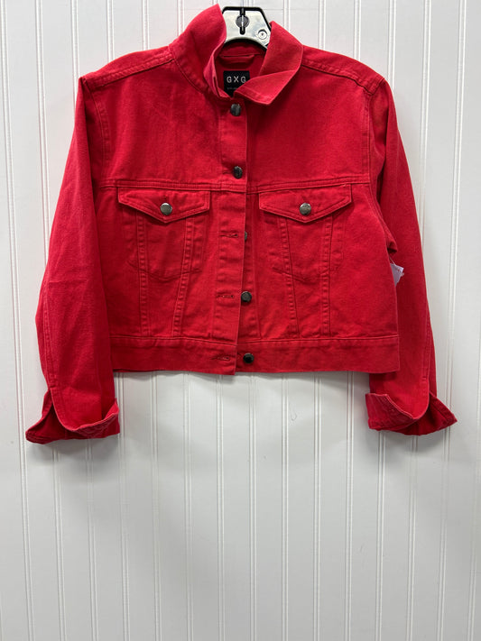 Jacket Denim By Clothes Mentor In Red Denim, Size:S