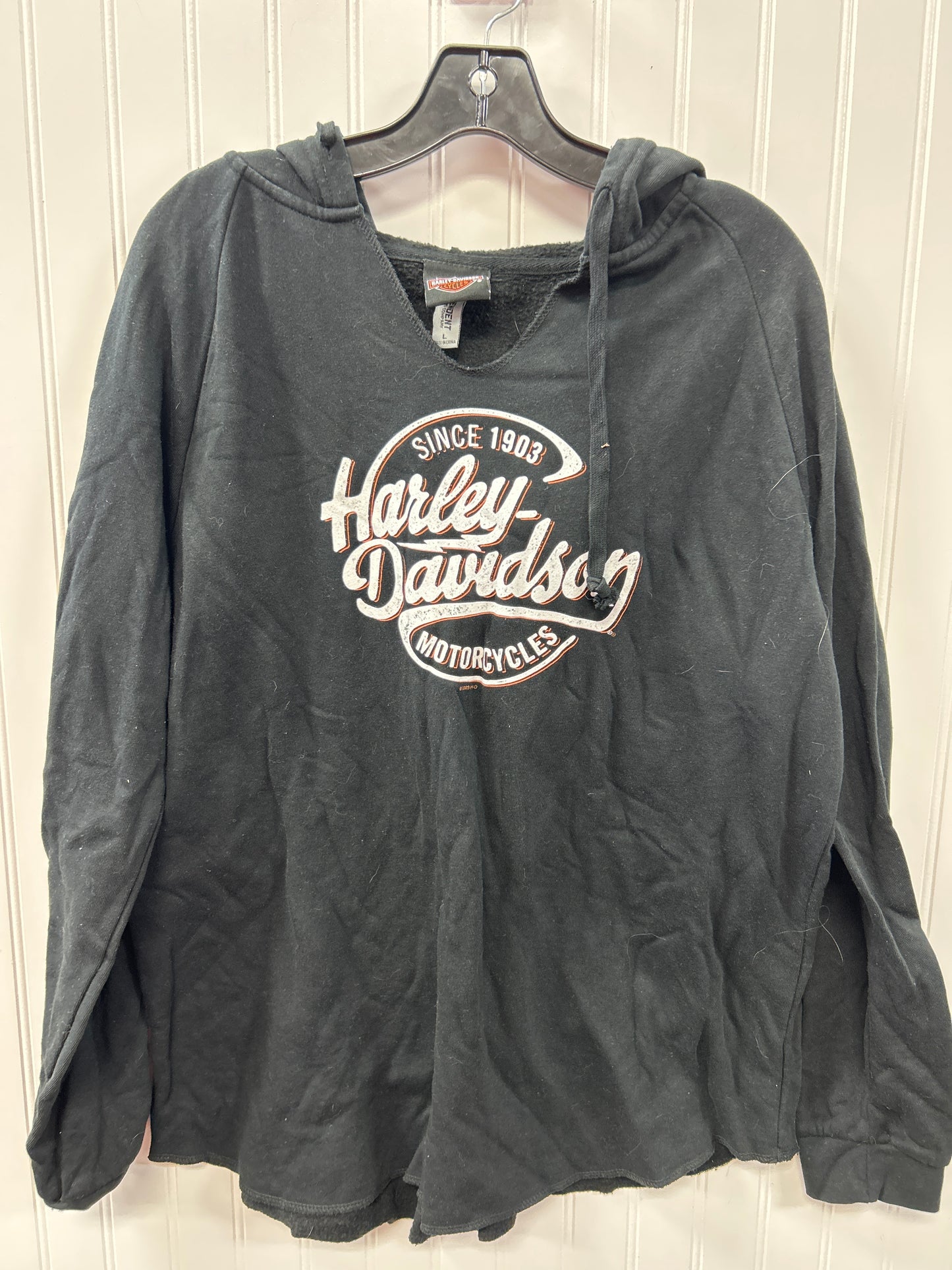 Sweatshirt Hoodie By Harley Davidson In Black, Size:L