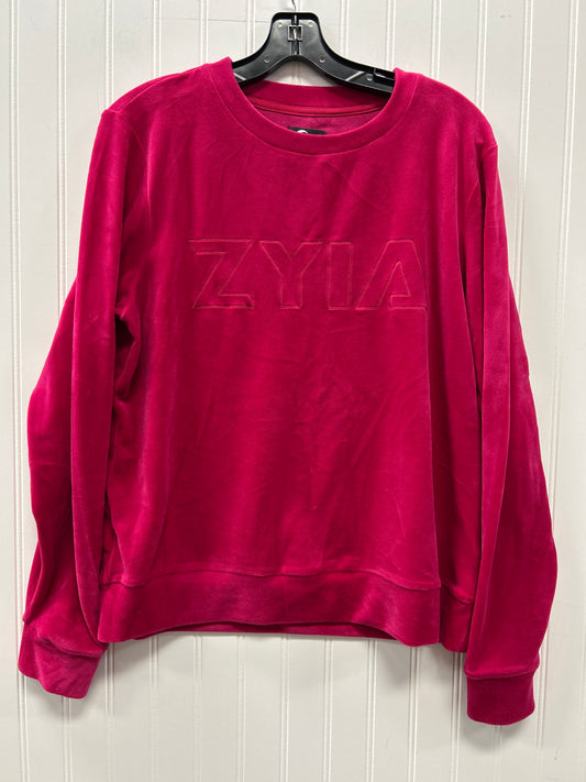 Athletic Top Ls Collar By Zyia In Pink, Size:M