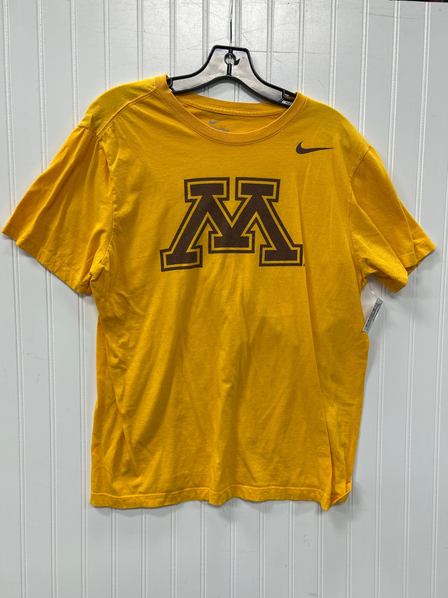Athletic Top Ss By Nike Apparel In Yellow, Size:L