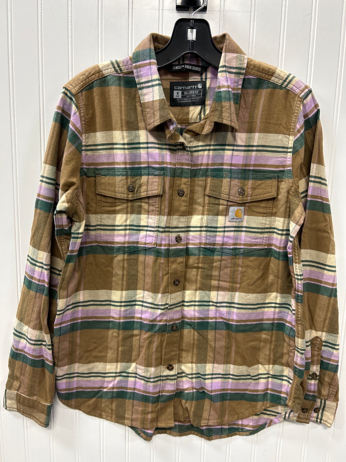 Blouse Ls By Carhartt In Tan, Size:S