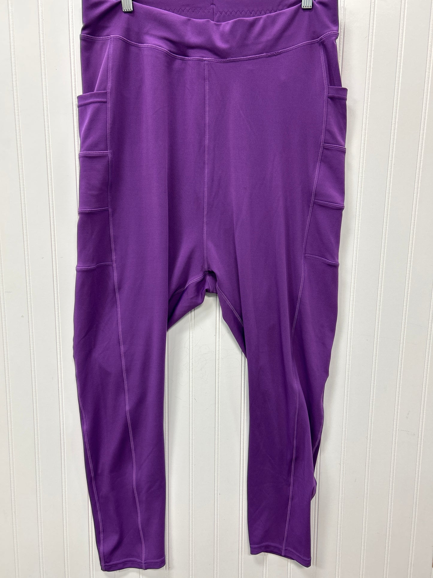 Athletic Leggings By Popfit In Purple, Size:3X