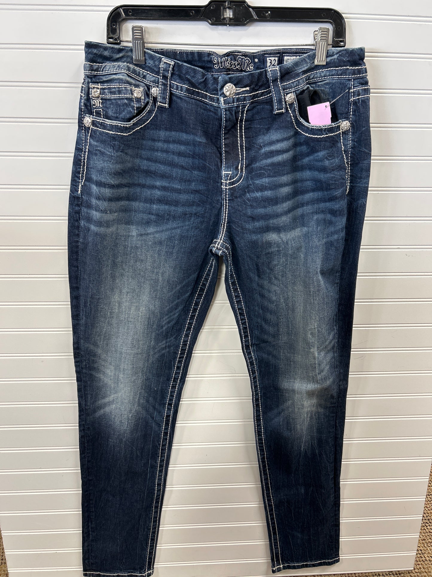 Jeans Skinny By Miss Me In Blue Denim, Size:12