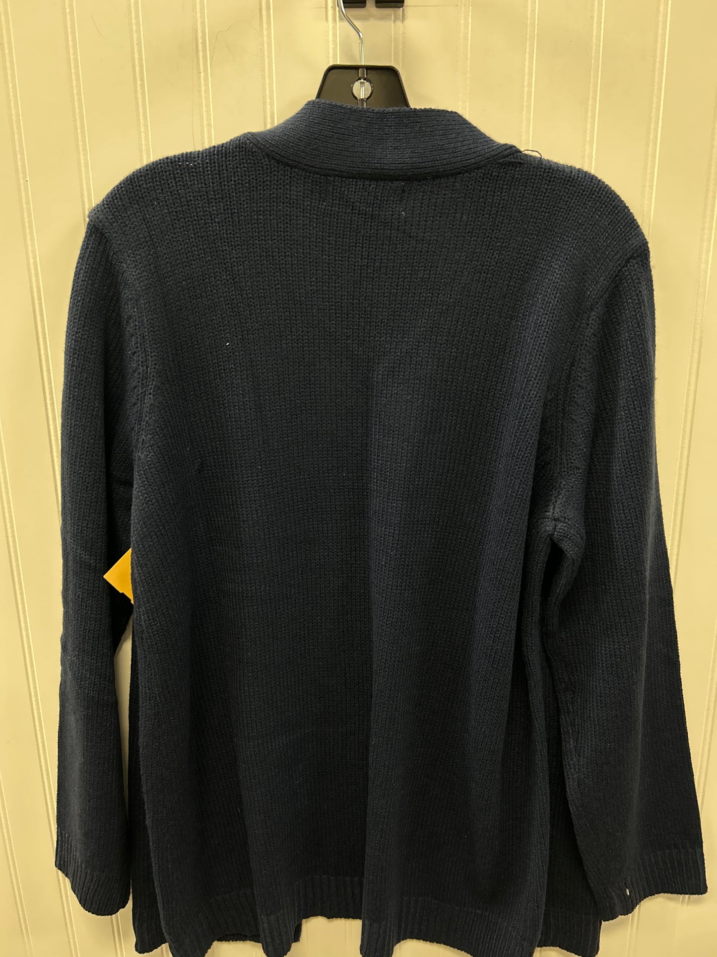 Sweater Cardigan By Karen Scott In Navy, Size:Xl