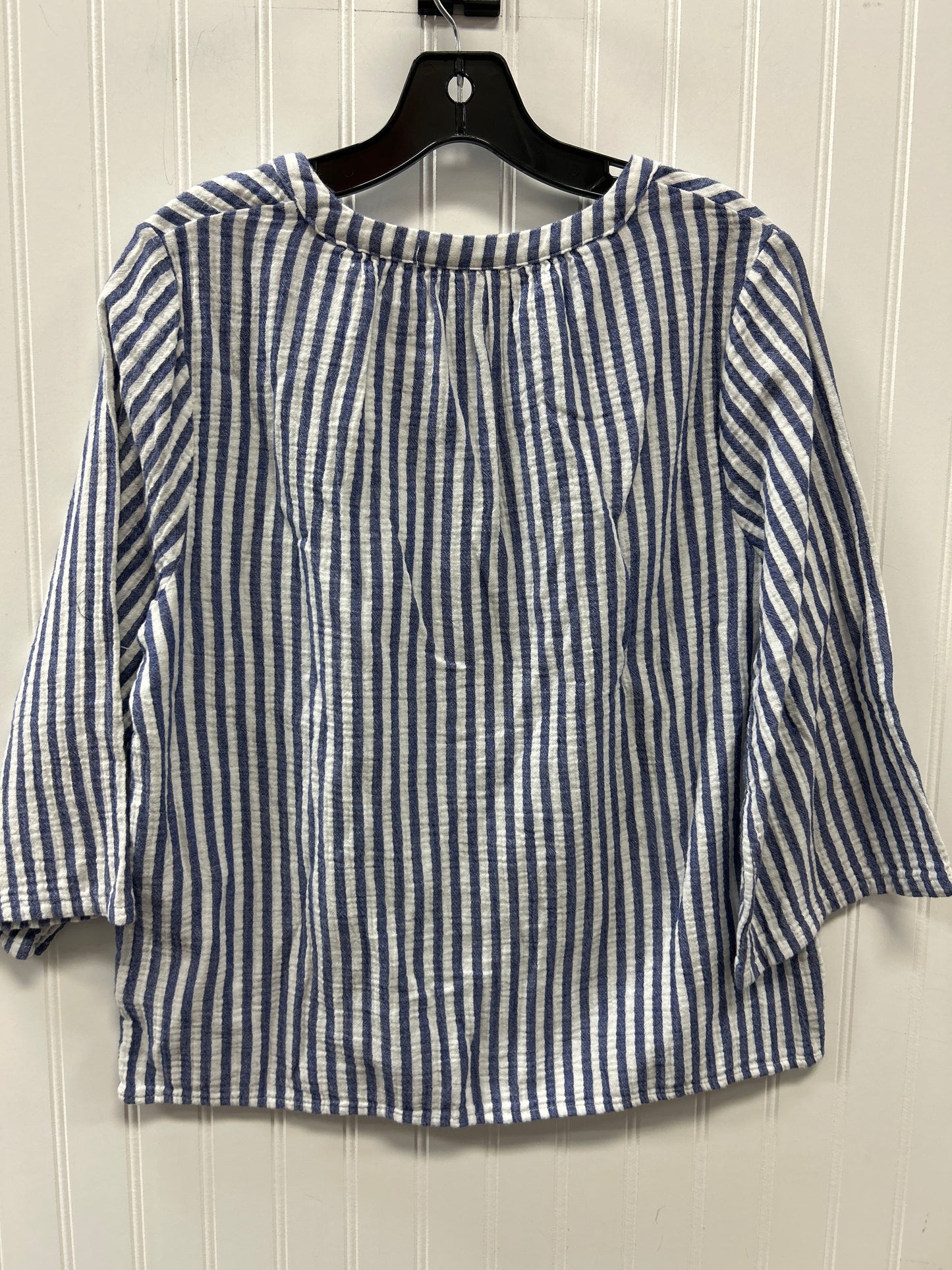 Blouse Ls By Universal Thread In Blue & White, Size:L