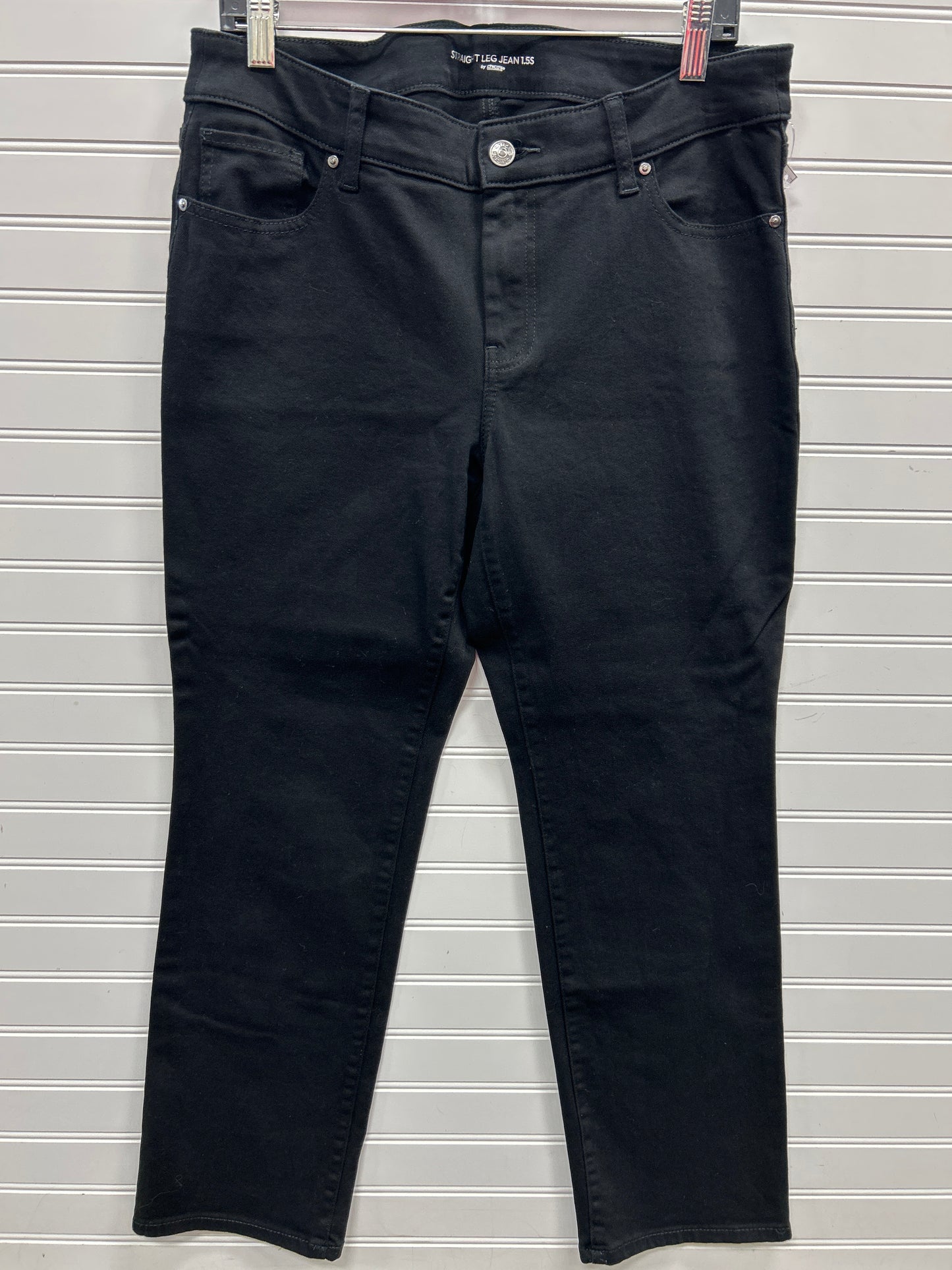 Jeans Skinny By Chicos In Black Denim, Size:10P