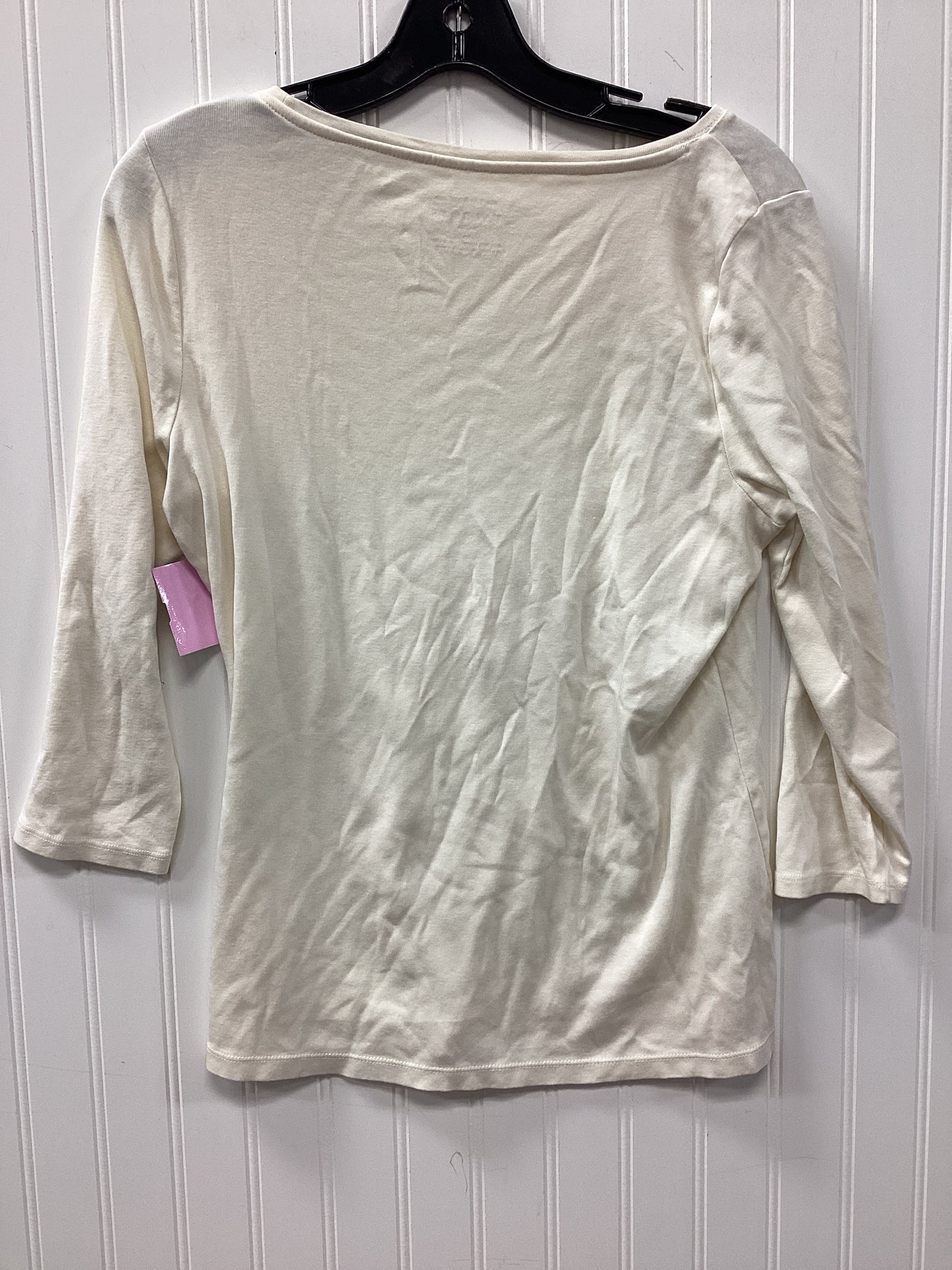 Top Ls Basic By Talbots In Cream, Size:Lp