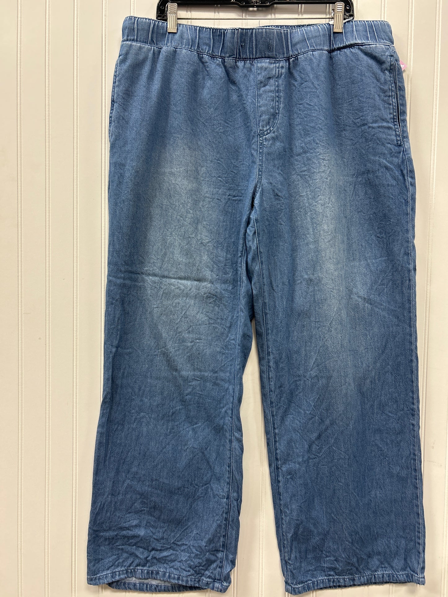 Jeans Straight By Tahari In Blue Denim, Size:Xl