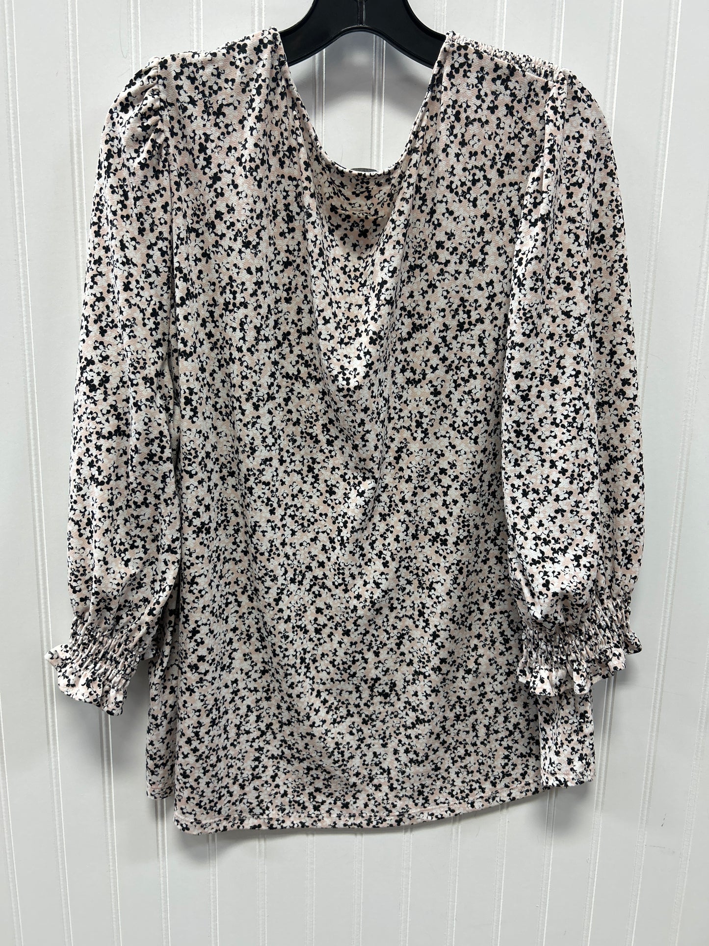 Top Ls By Adrianna Papell In Black & Pink, Size:1X