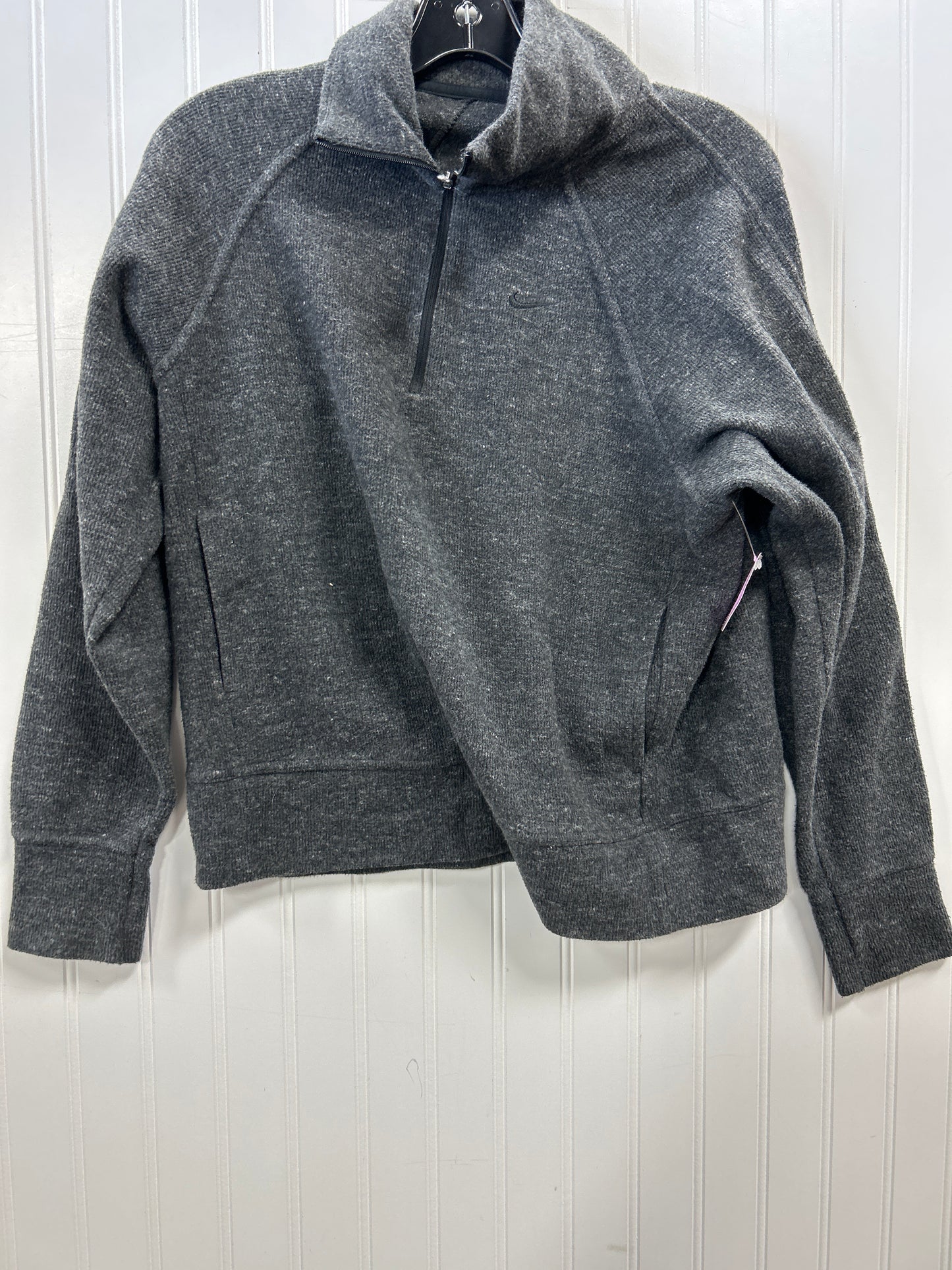 Athletic Top Ls Collar By Nike In Grey, Size:S