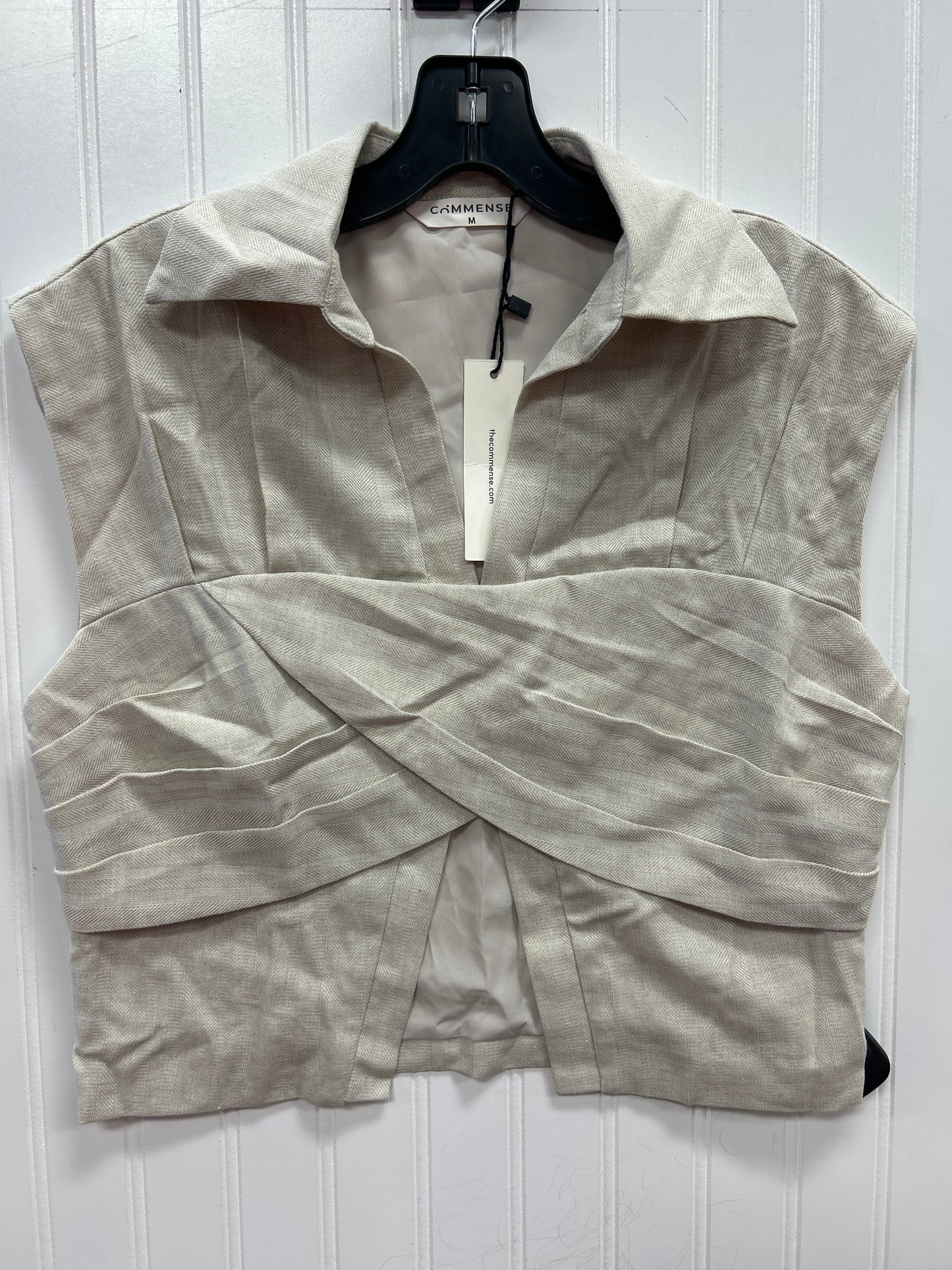 Blouse Ss By Commense In Tan, Size:M