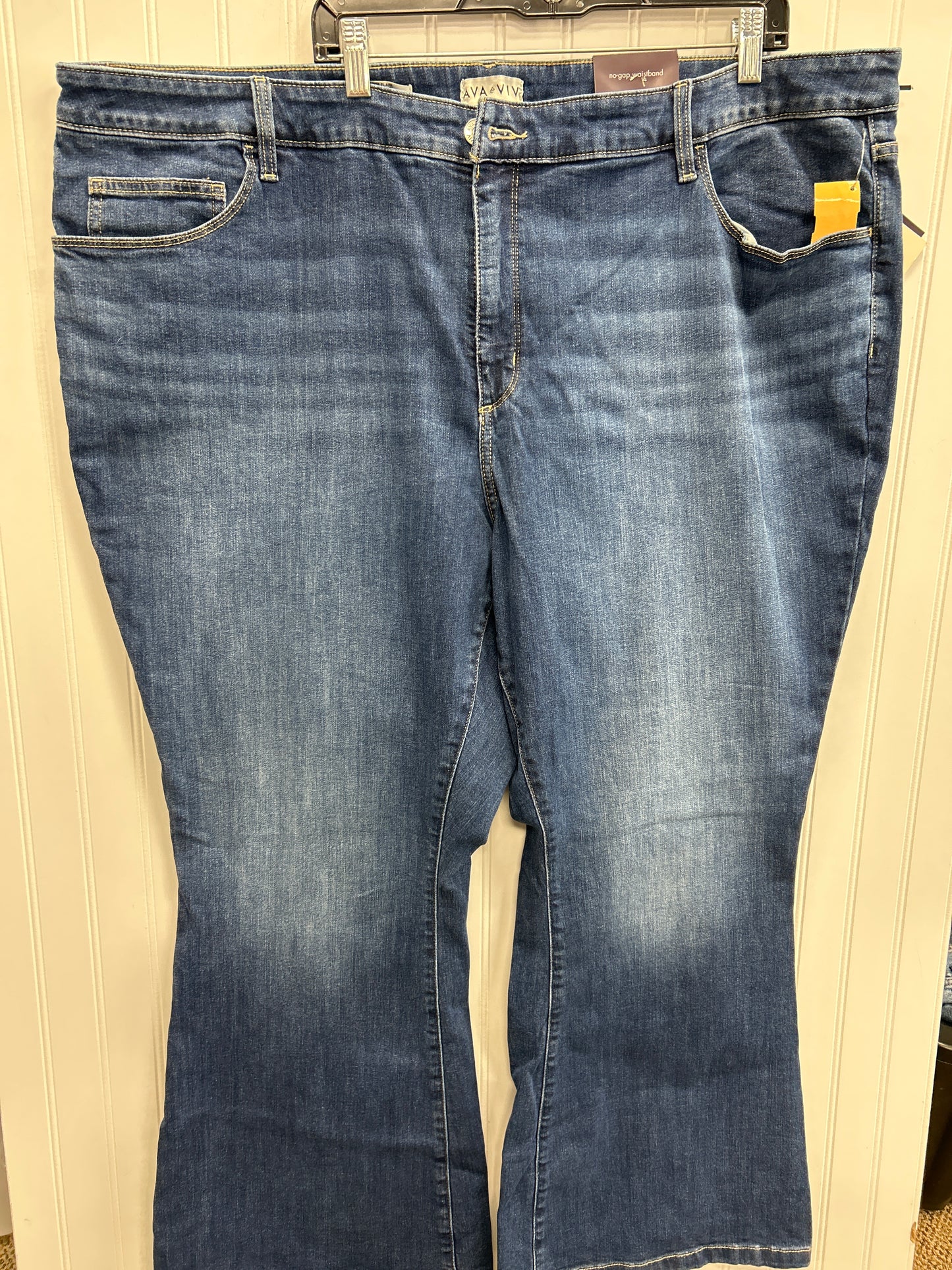 Jeans Flared By Ava & Viv In Blue Denim, Size:26