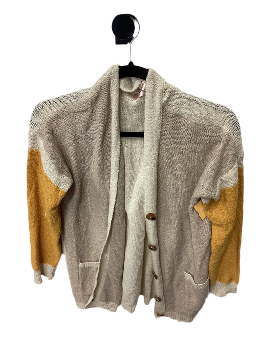 Sweater Cardigan By  Cmc In Cream & Yellow, Size:M