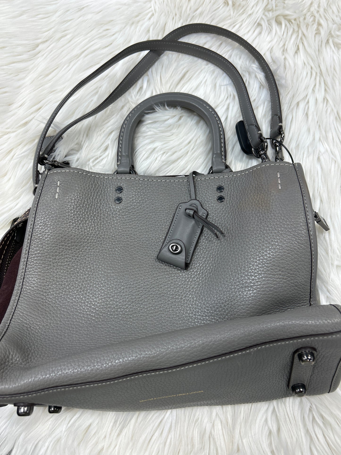 Handbag Designer By Coach In Grey, Size:Large