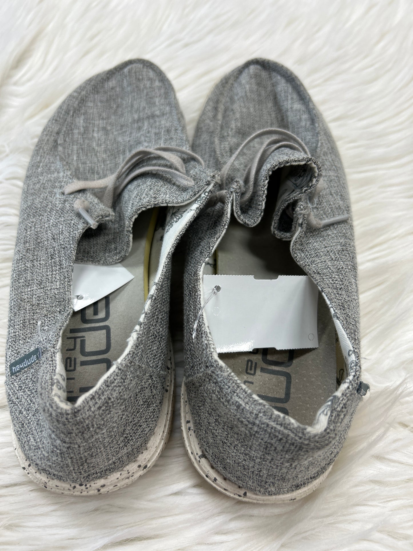Shoes Flats By Hey Dude In Grey, Size:10