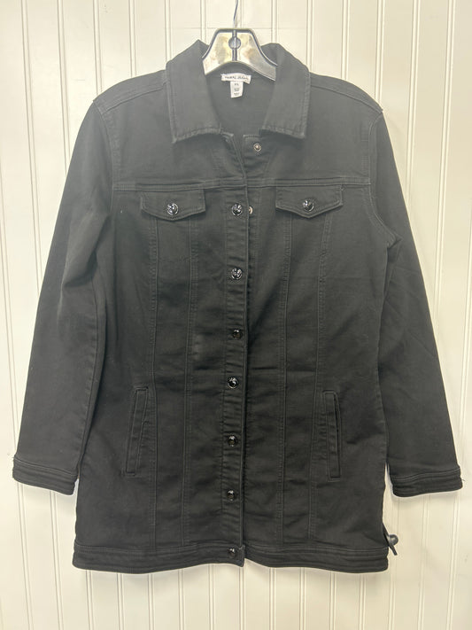 Jacket Denim By Tribal In Black Denim, Size:Sp
