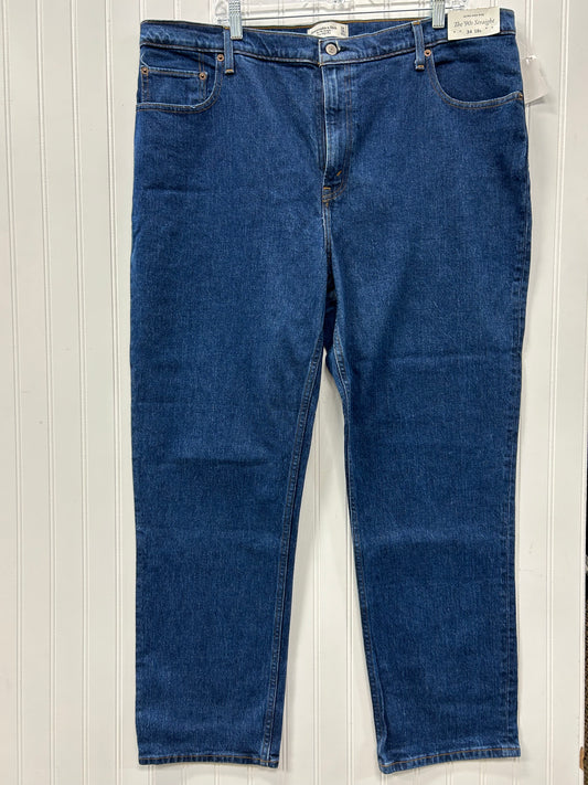 Jeans Straight By Abercrombie And Fitch In Blue Denim, Size:14