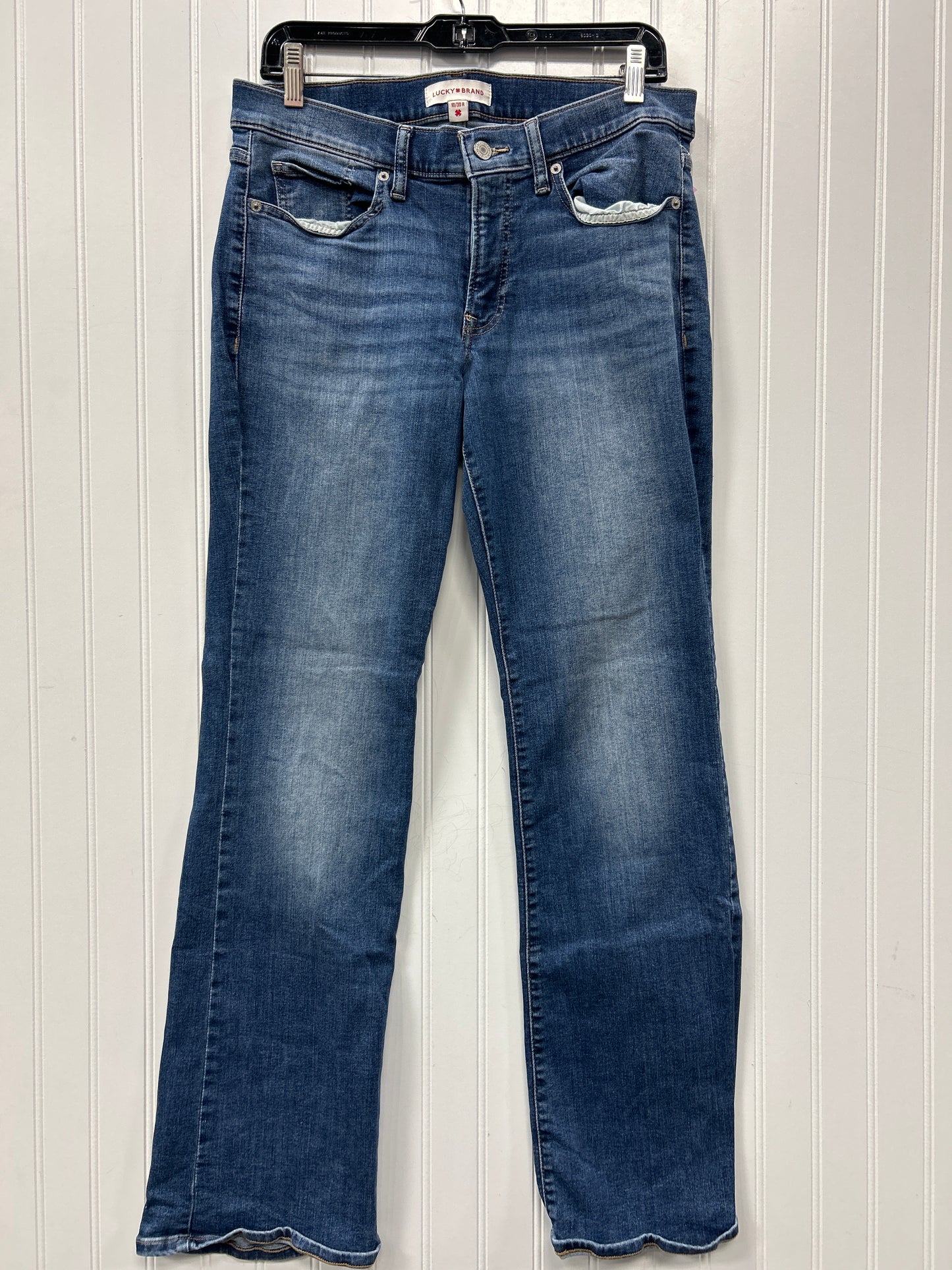 Jeans Boot Cut By Lucky Brand In Blue Denim, Size:10