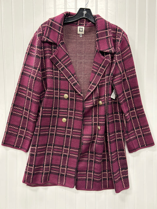 Jacket Fleece By Anne Klein In Purple, Size:L