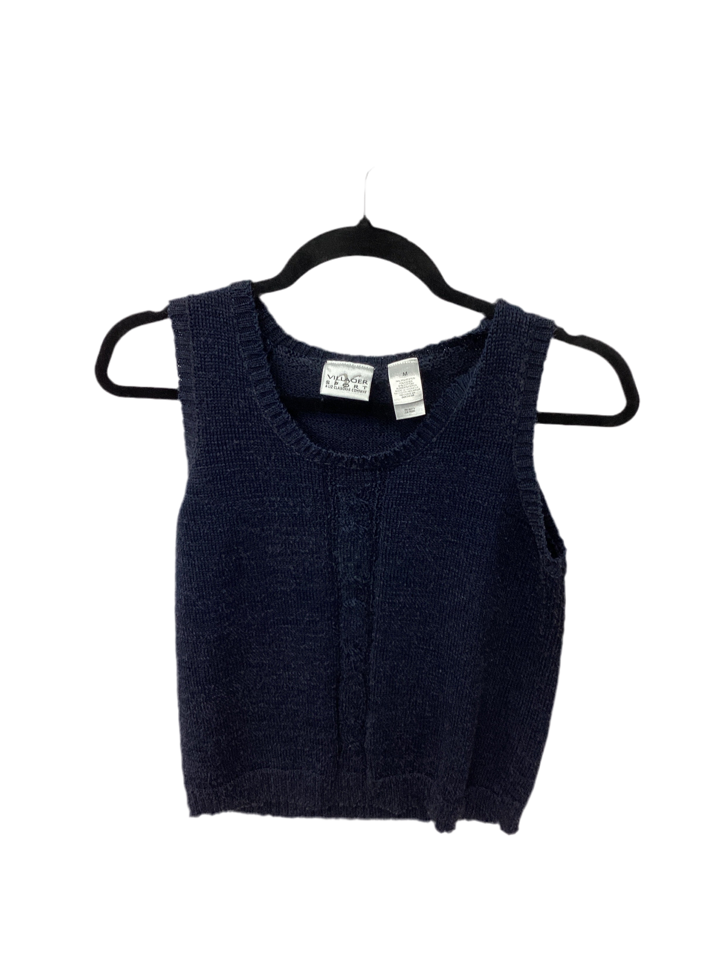Vest Sweater By Liz Claiborne In Navy, Size:M