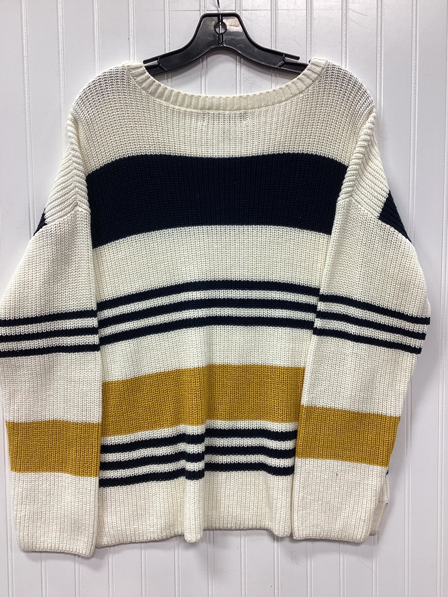 Sweater By Marled In White & Yellow, Size:L