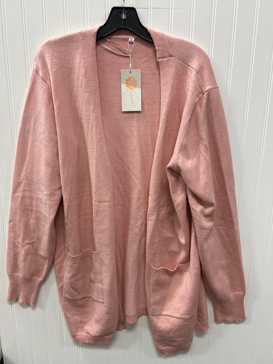 Sweater Cardigan By Cmc In Pink, Size:2X