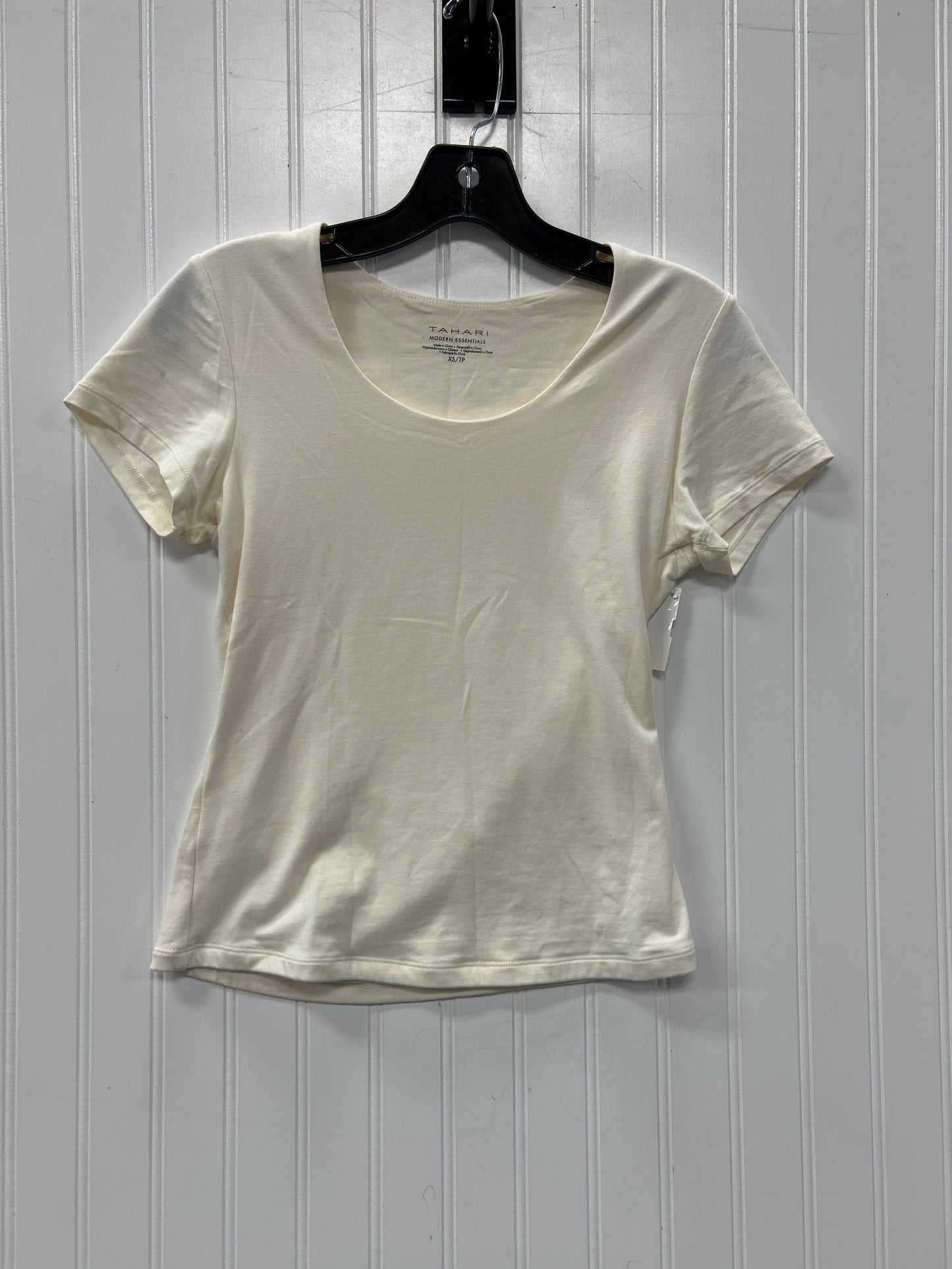 Top Ss By Tahari In Cream, Size:Xs